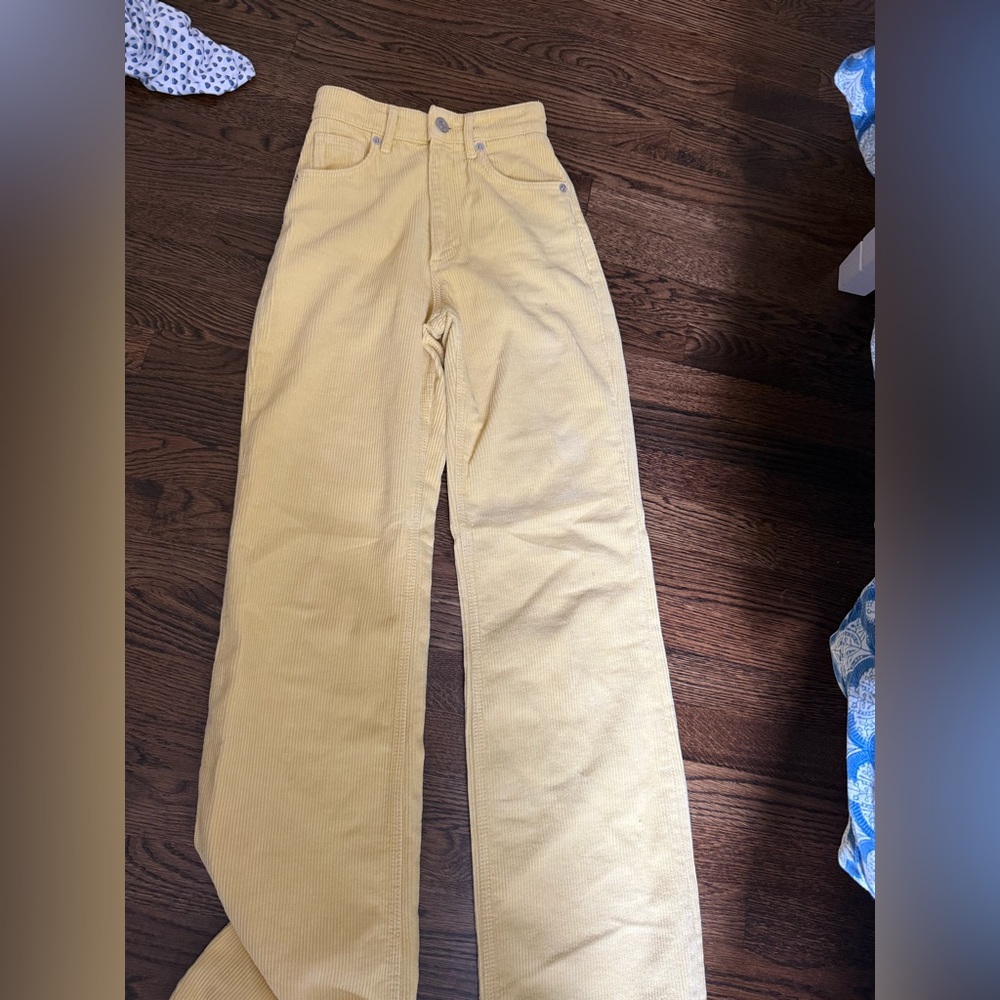 Zara Yellow Corduroy pants